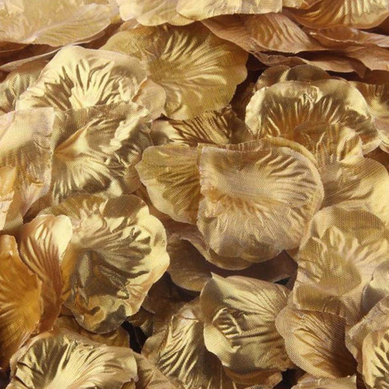 LZXD 1000 Pieces Gold Artificial Silk Rose Petals Flower Decoration Wedding Party Color Gold - Image 3